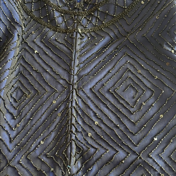 Stunning Geometric Pattern Beaded Cocktail Dress - Picture 13 of 16